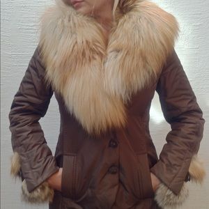 Apres Ski Jacket w/natural Fox fur collar & trim